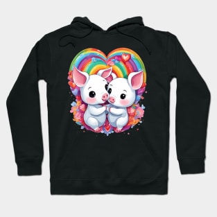 Love Rainbow Baby Pig Hoodie